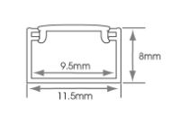 2M Matt Black Slim Surface Mounted Extrusion (Includes Diffused Cover)