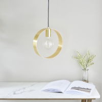 Hoop E27 Pendant - Brushed Brass