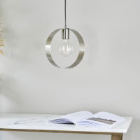 Hoop E27 Pendant - Brushed Nickel