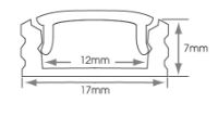 2M Surface Mounted Extrusion in Black (Includes Diffuser)