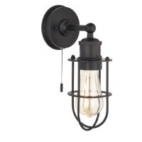 Black Caged Wall Light E27 (Excluding Lamp)